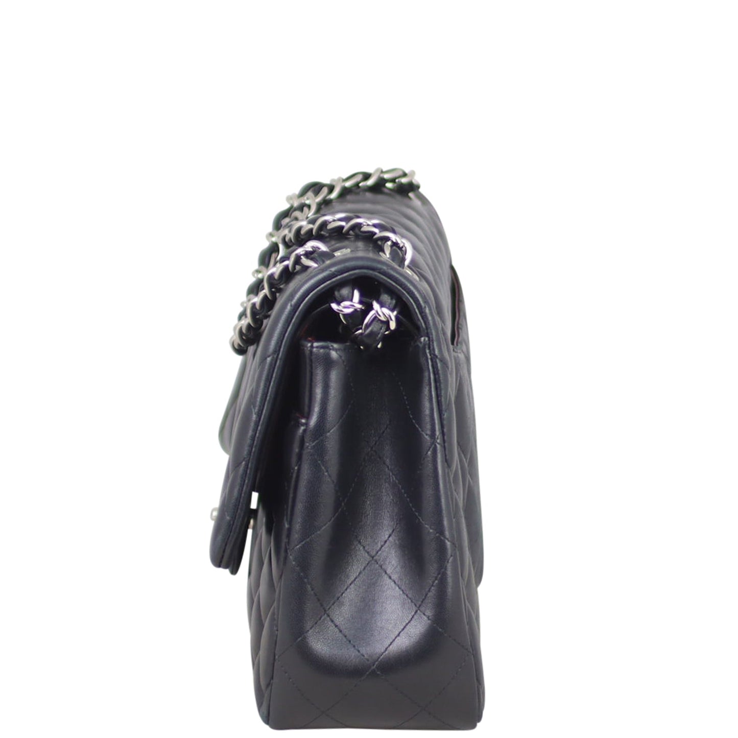 Chanel Classic Double Jumbo Lambskin 15 Series Handbag Black Flap