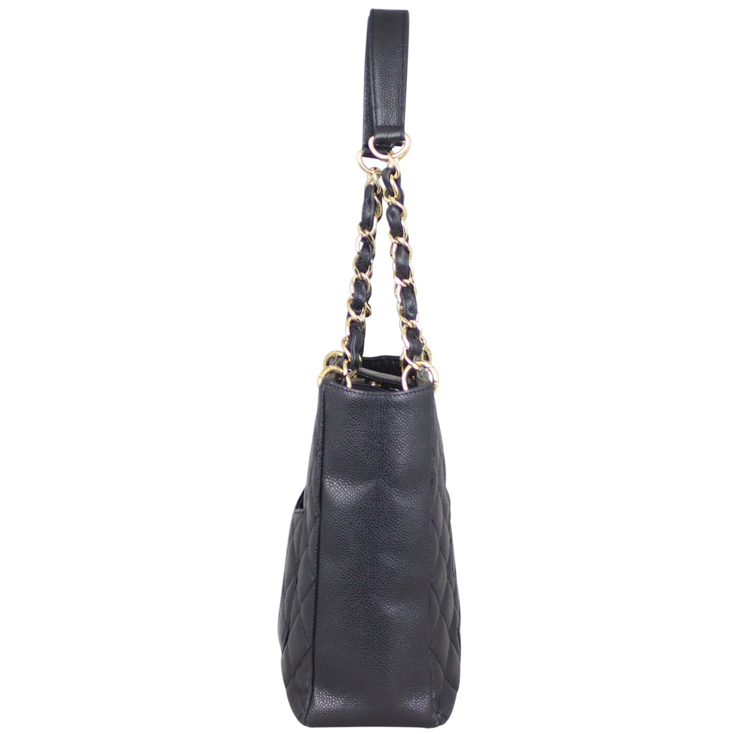 Chanel Petite Shopping Tote Hardware Gold Tote Bag