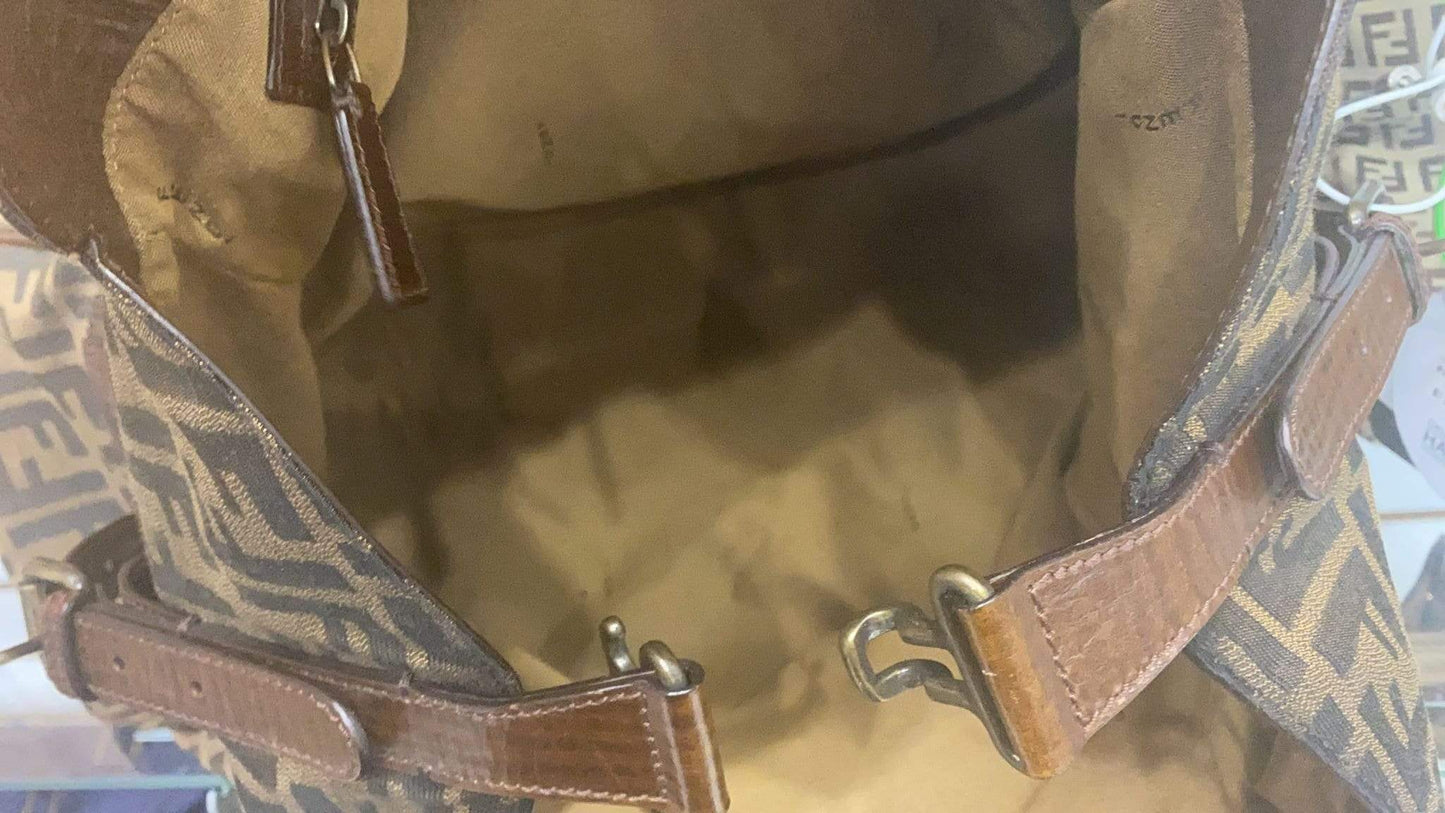 Fendi De Jour Zucca Tobacco Tote Bag 8Bn158 Canvas Brown Large
