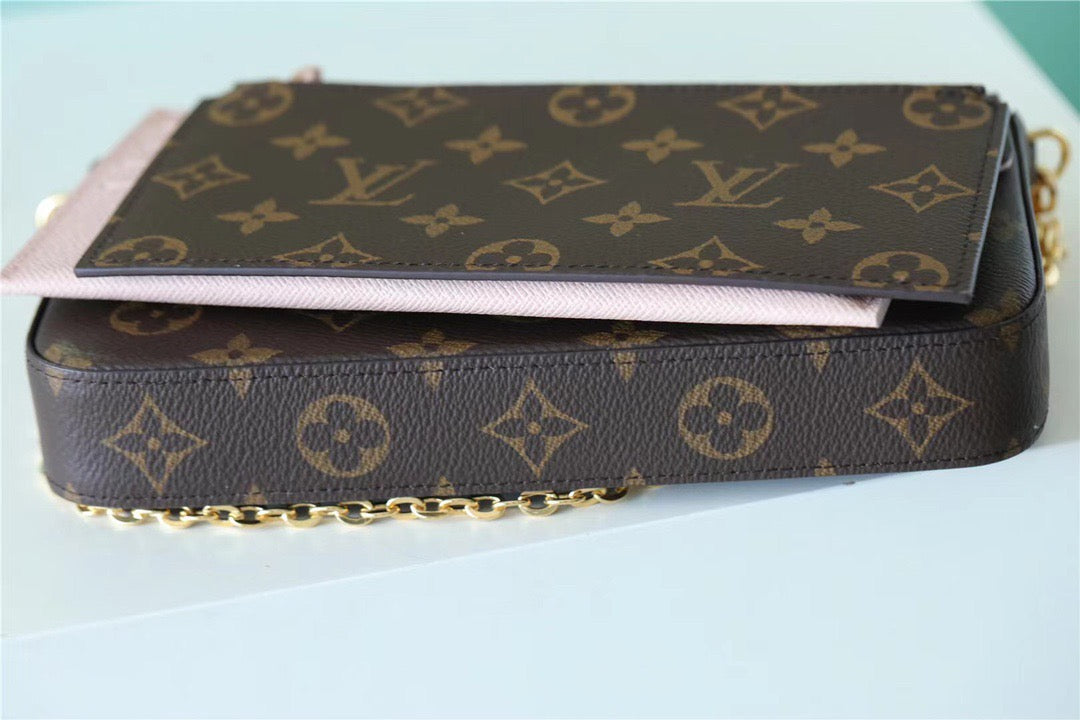 Top Quality Pochette Felicie Fuchsia For Women Canvas Monogram Crossbody Bag
