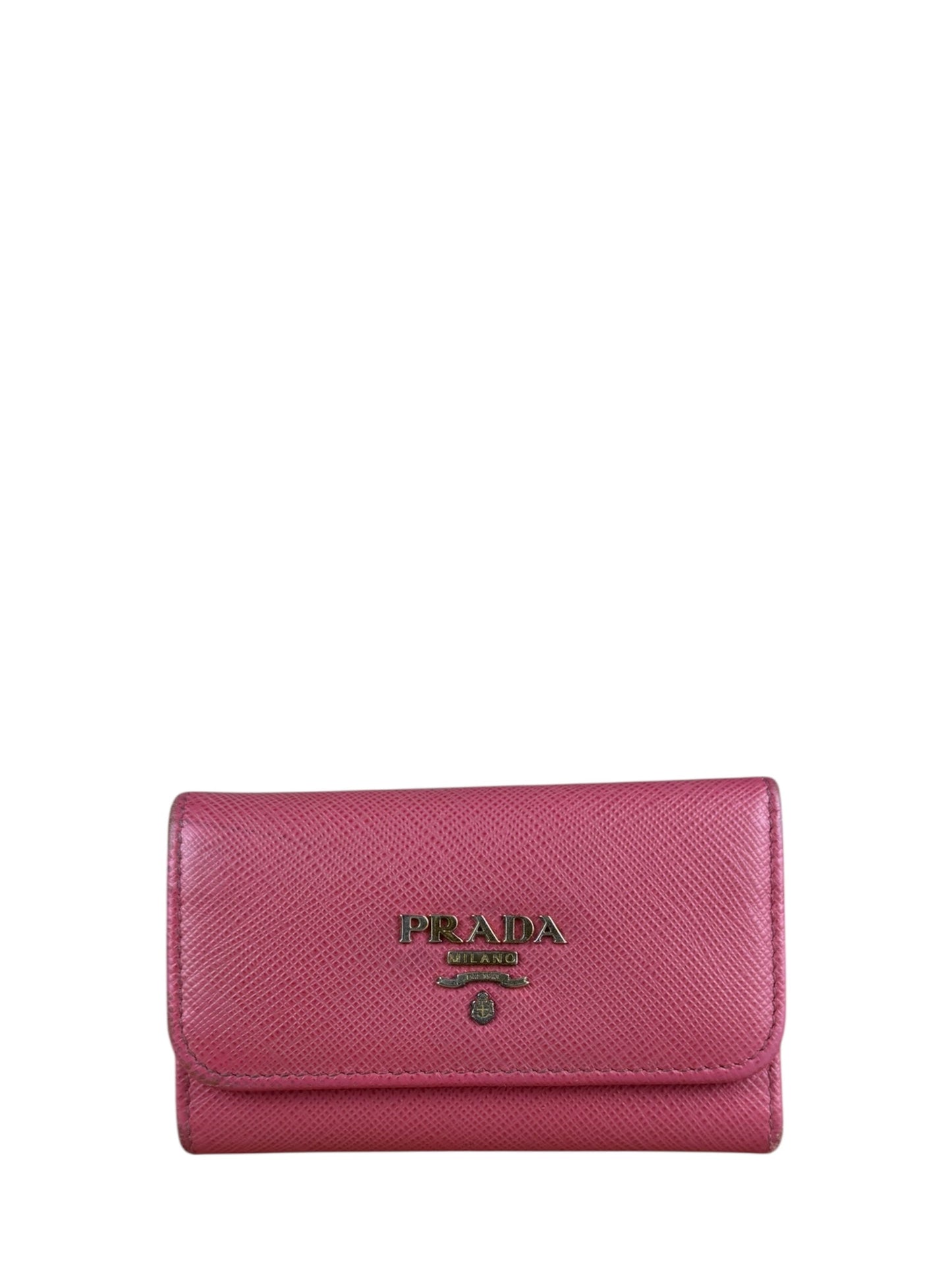 Prada Handbag Compact Key Holder Pink Key Chain