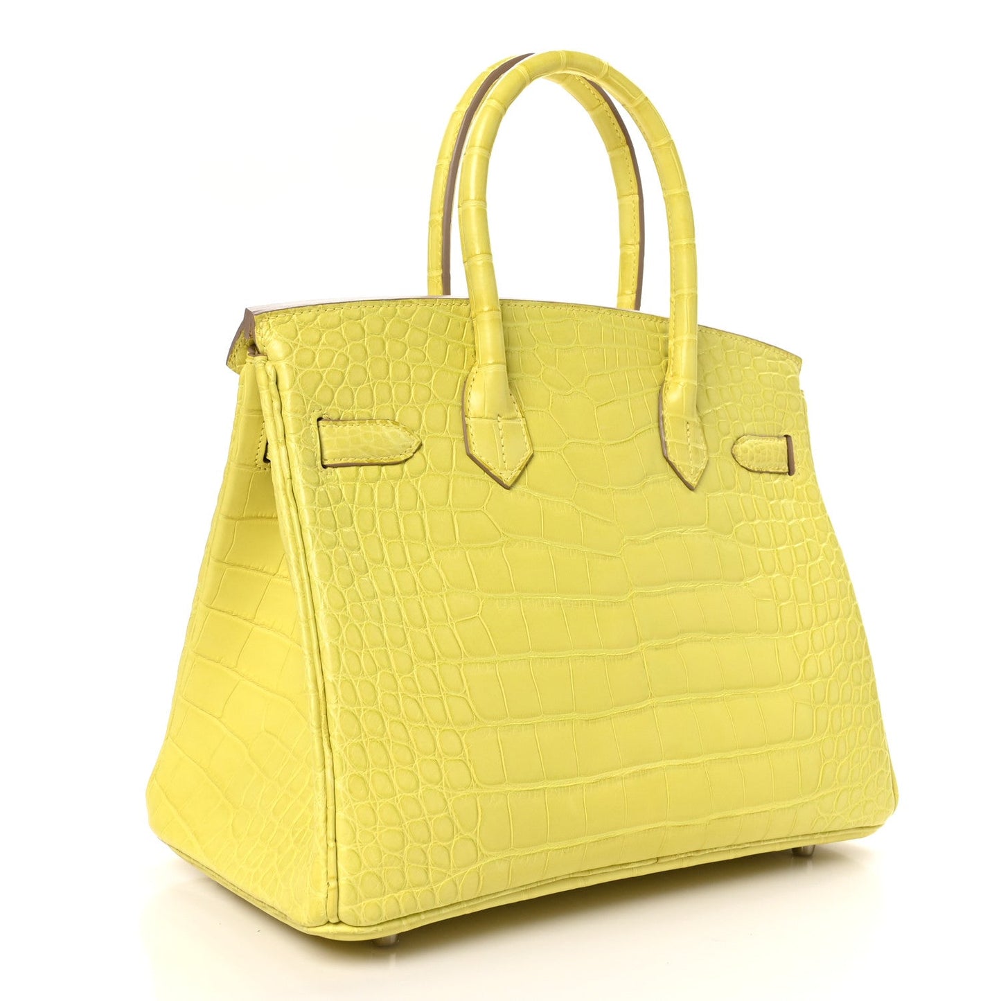 Hermes Matte Alligator Birkin Lime Handbag Travel Bag