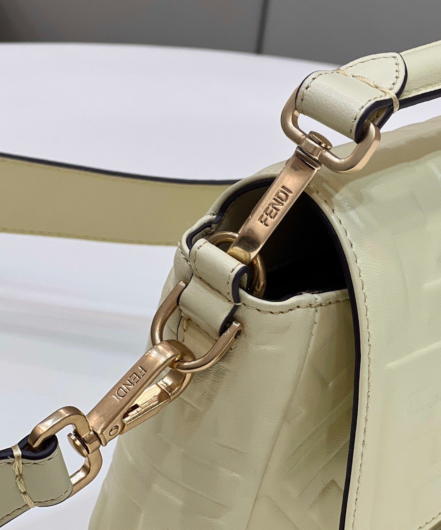 Fendi Top QualityTop Quality Baguette Khaki FF Crossbody Bag