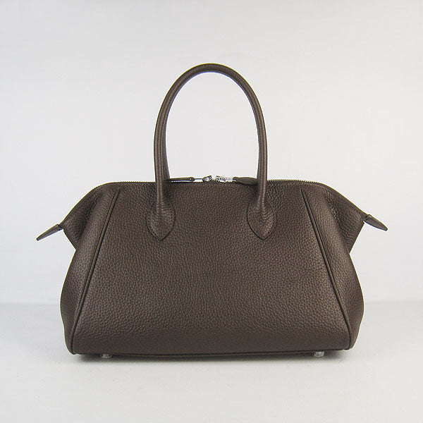 Hermes Luxury Paris Bombay Victoria Handbag Dark Coffee Travel Bag
