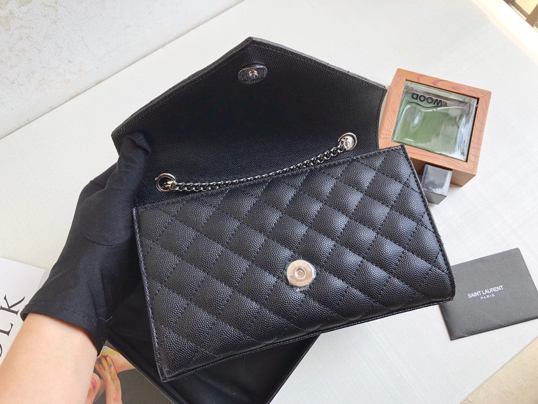 YSL Saint Laurent Envelope Crossbody Bag Monogram Quilted Chain
