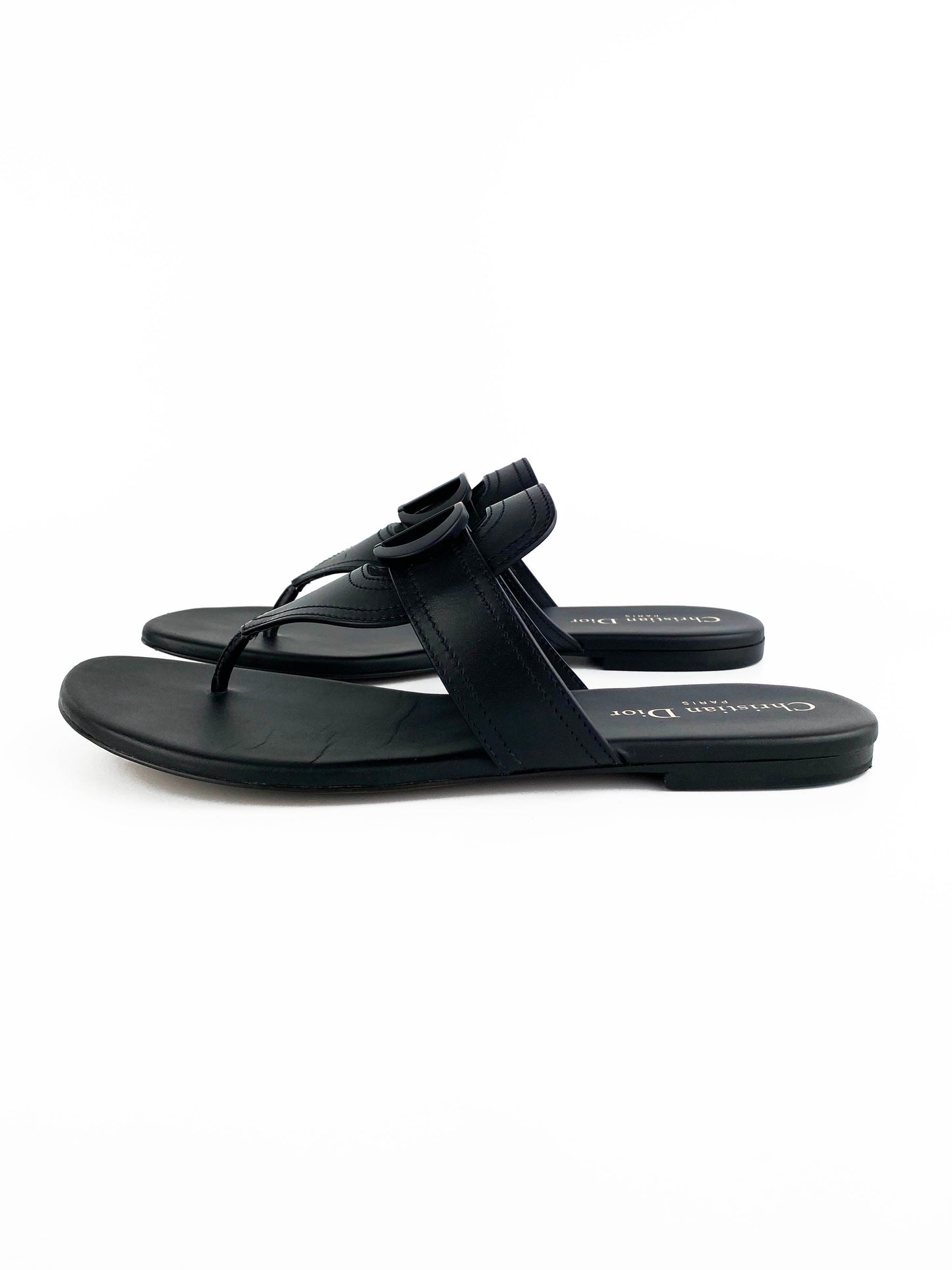 Dior Handbag Matte Montaigne Sandals 39 Black Shoes