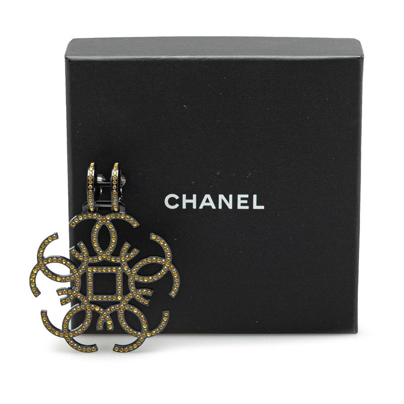 Chanel Metal Coco Mark Rhinestone Single Earring