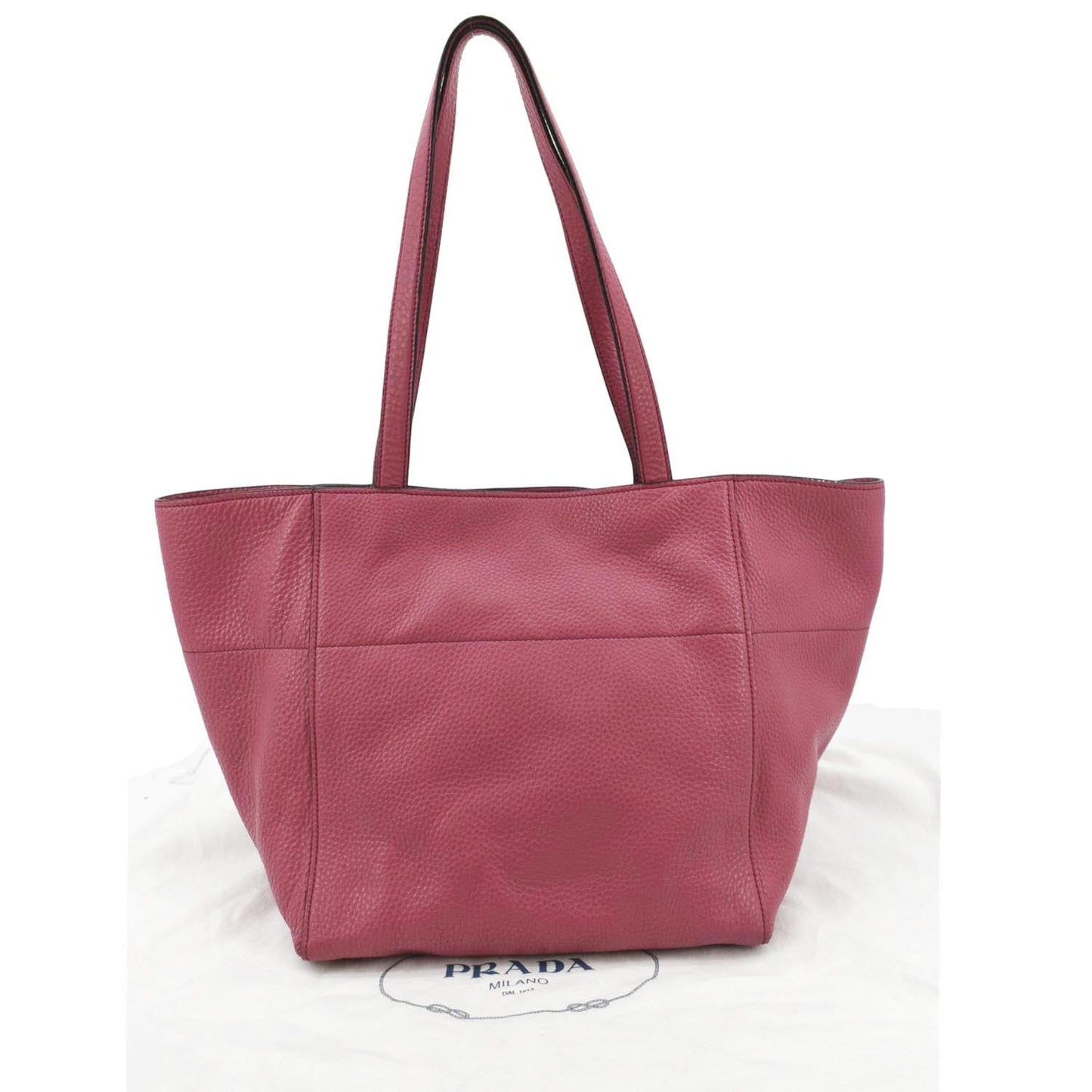 Vitello Daino Shopper Tote Bag Leather Pink