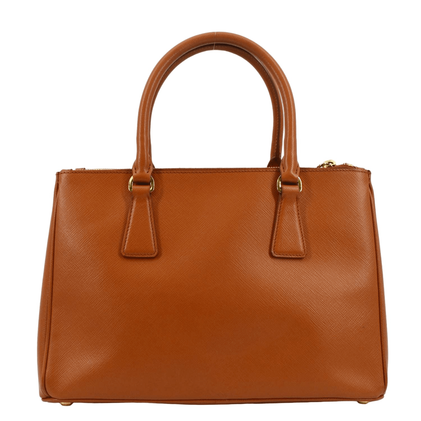 Prada Galleria Double Tote Bag Leather Saffiano Orange Shoulder Bag