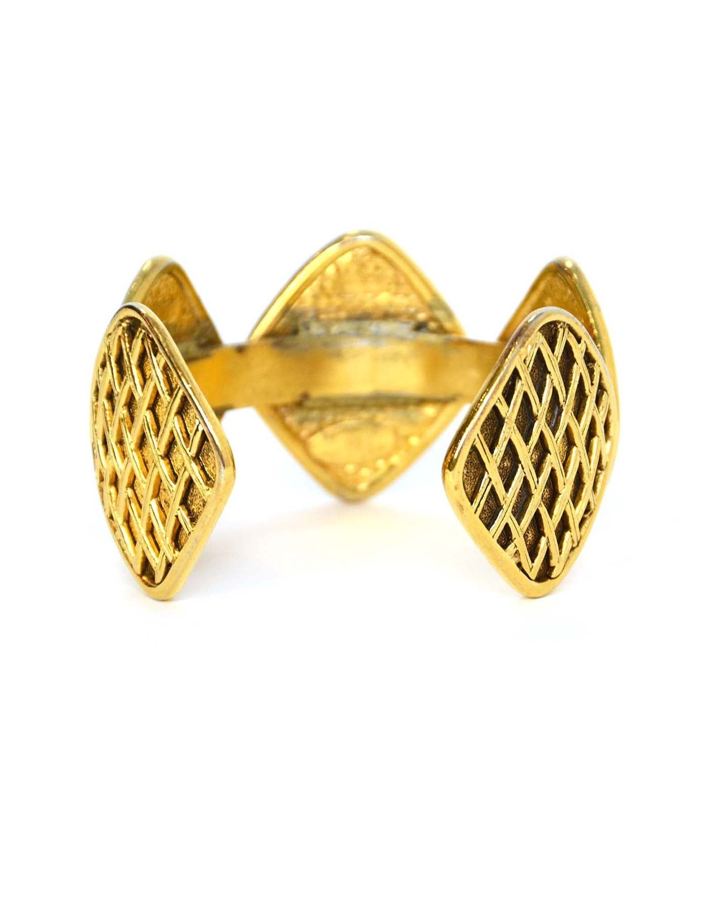 Chanel ' Gold Quilted Medallion Cuff Bracelet