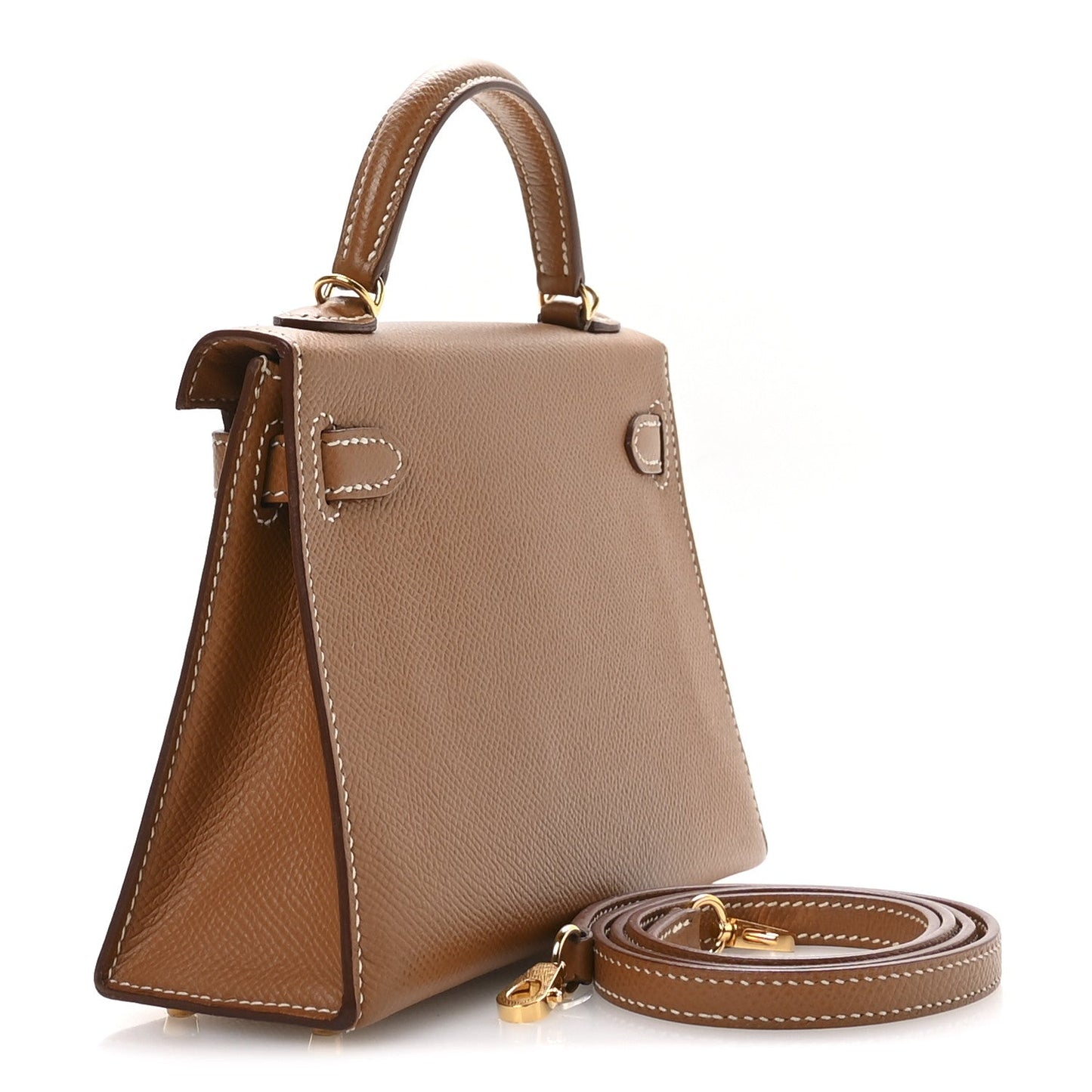 Hermes Epsom Kelly Sellier Handbag Gold Mini Travel Bag