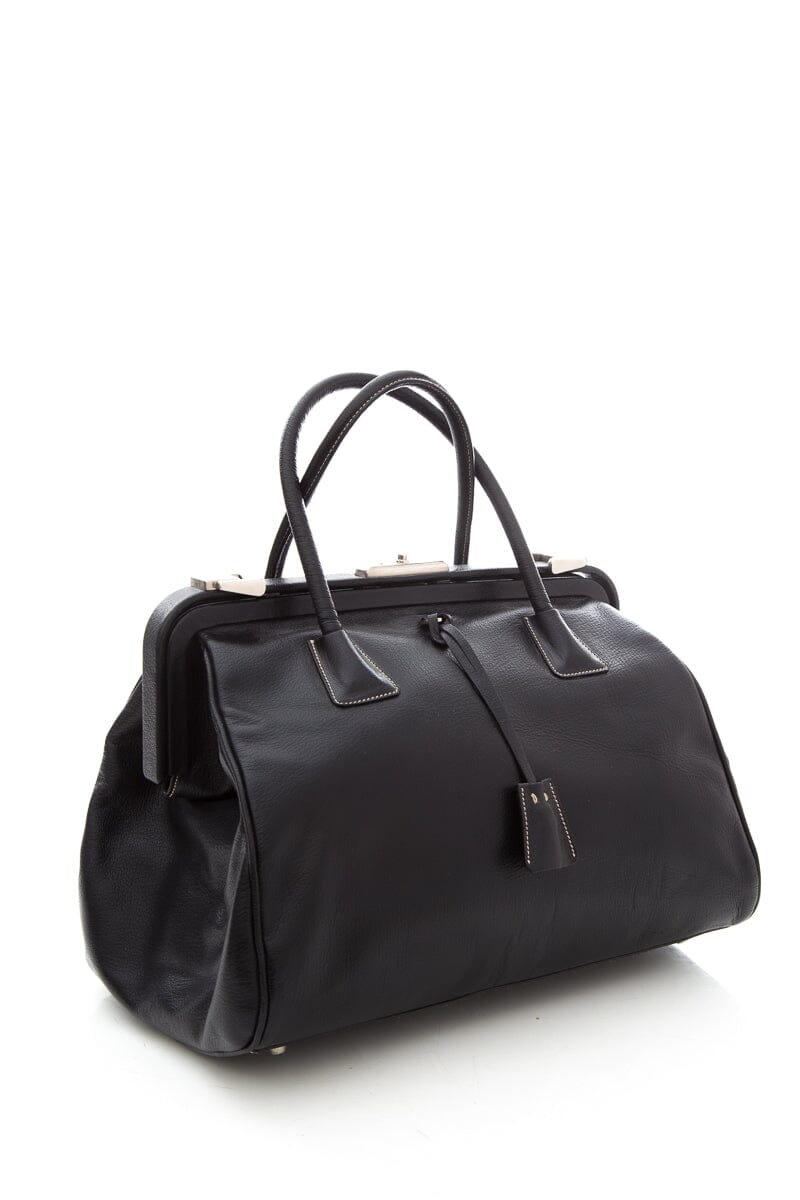 Prada Madras Cerniera Doctor Handbag Black Travel Bag