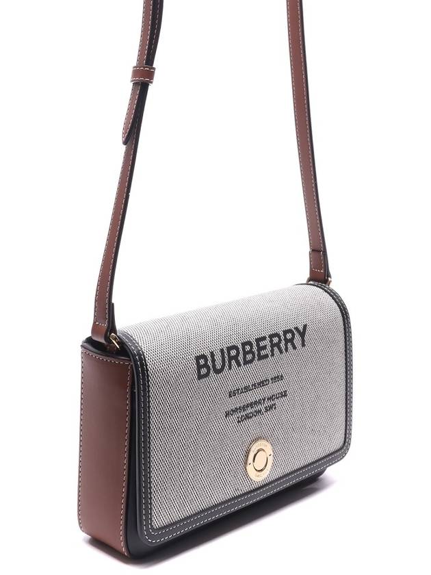 Burberry Luxury Horseferry Print Cotton Cross Bag Leather Canvas Black Travel Bag