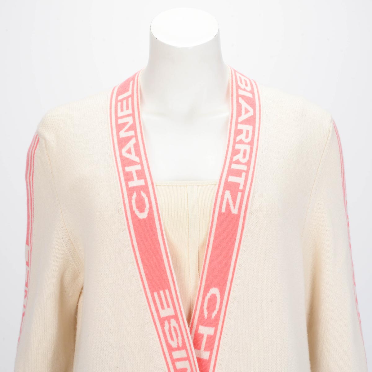 Chanel Cream Cashmere Biarritz Longline Cardigan FR 42 Apparel