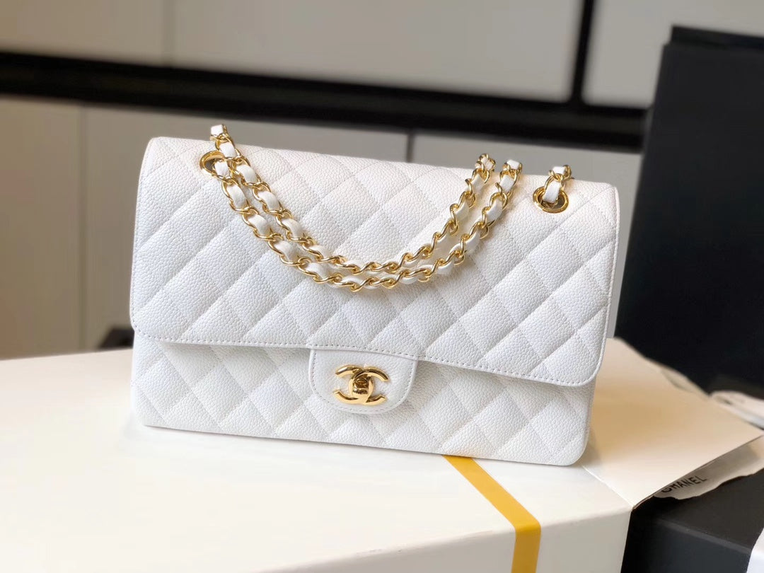 Chanel Classic Metop Qualityum Top Qualityapbag Golden Hardware White Travel Bag