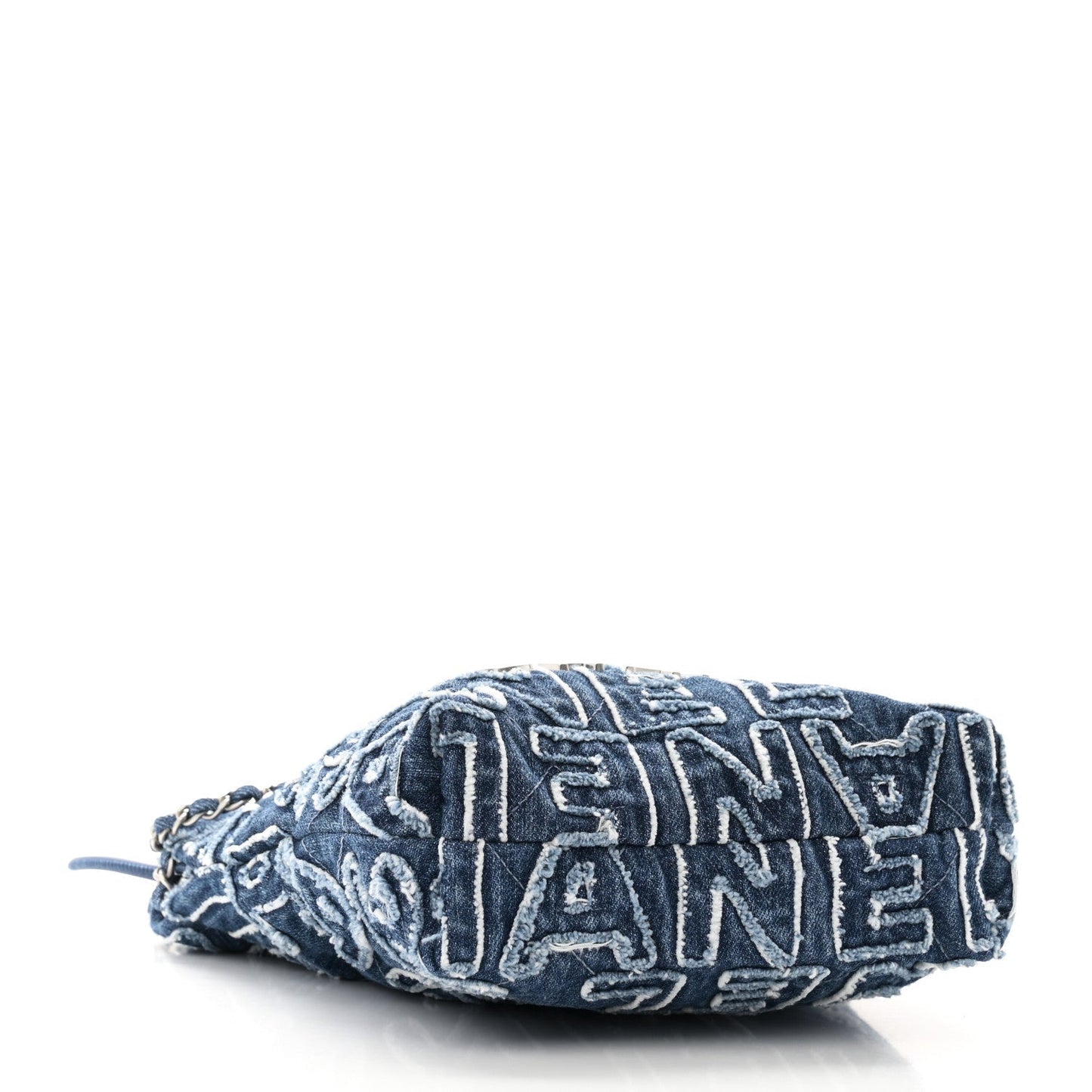 Chanel Washed Denim Logo Embroidered Mini 22 Blue Accessory