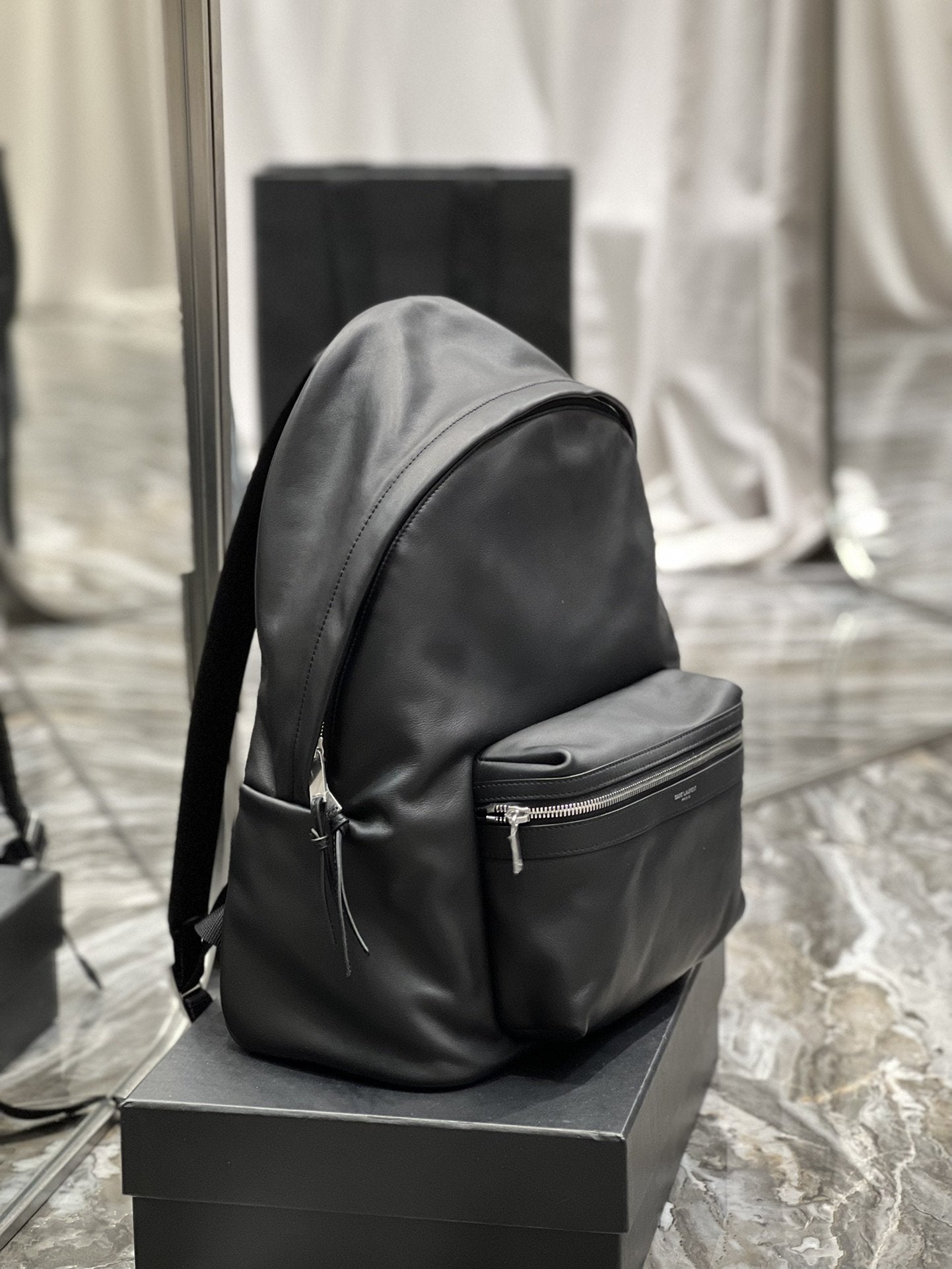 YSL Saint Laurent City Backpack Unisex 15in 38cm Black