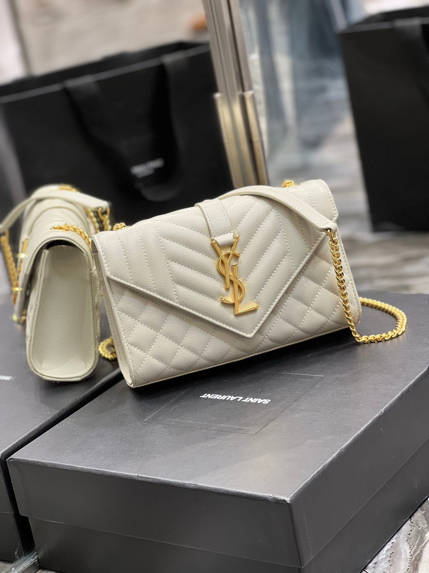 YSL Saint Laurent Ysl Saint Laurent Small Bag White In Mix Travel Bag
