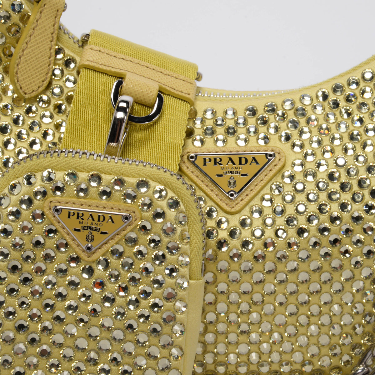 Prada Banana Crystal Re Edition Bag Satin Shoulder Bag