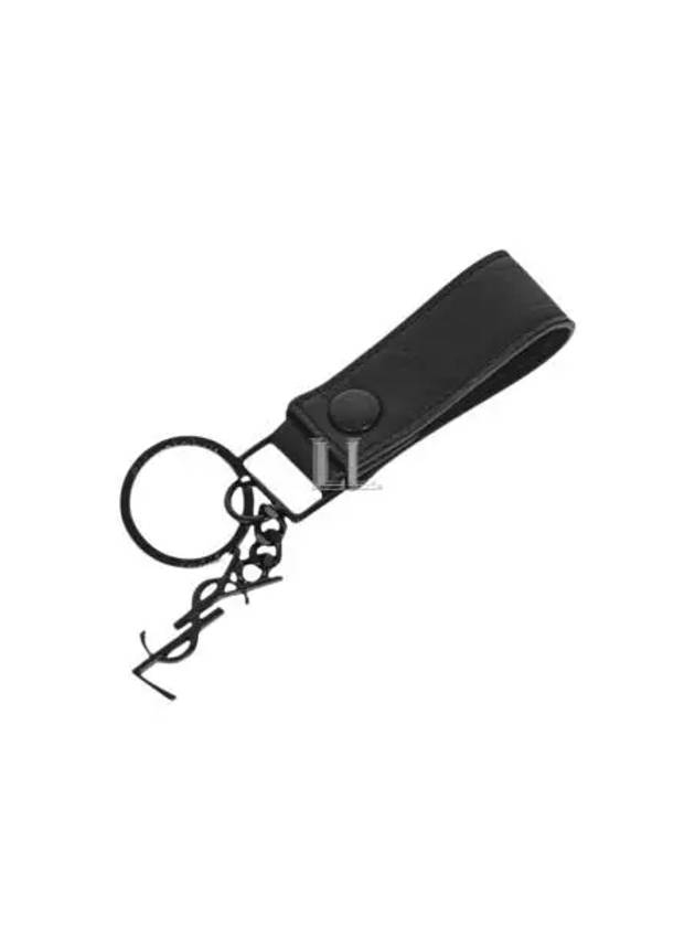 YSL Saint Laurent Luxury Trending Crocodile Key Holder Handbag Leather Monogram Black Key Chain