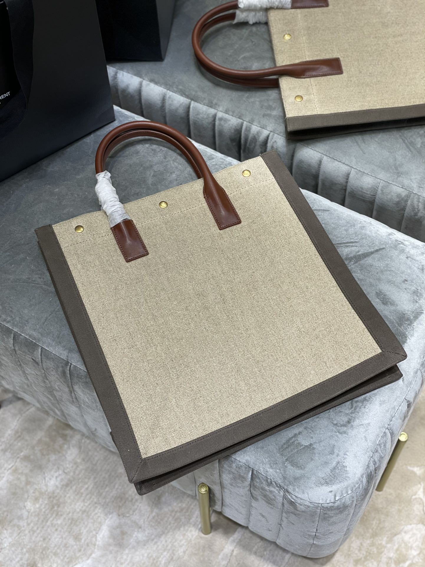YSL Saint Laurent Rive Gauche North South Printed Tote Bag 4