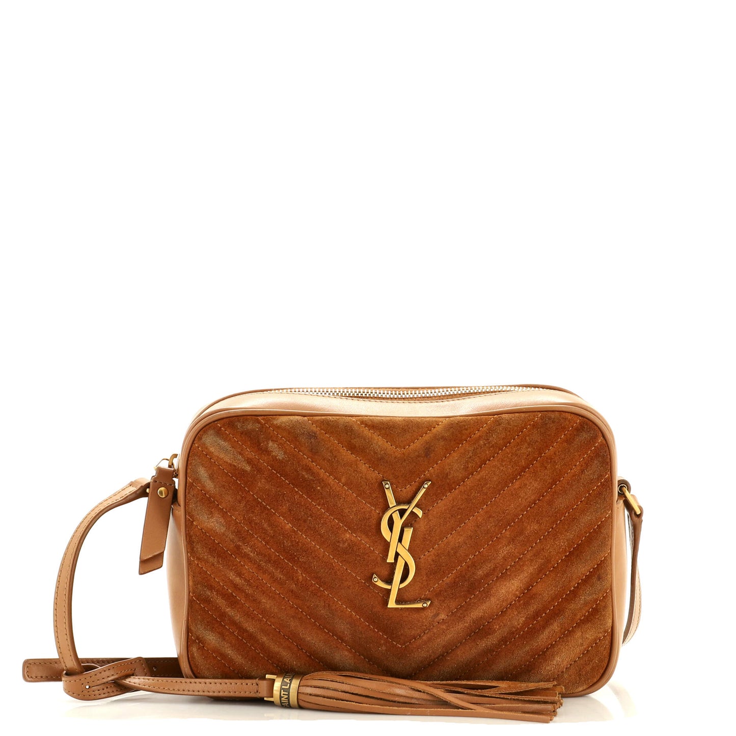 YSL Saint Laurent Saint Laurent Trending Lou Camera Bag Chevron Suede Matelasse Crossbody Bag