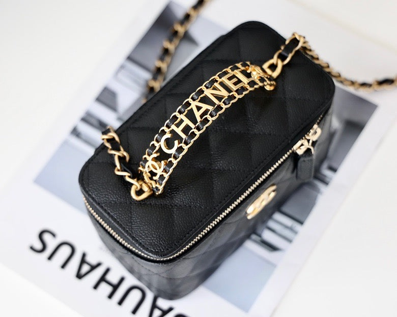 Chlsmall Vanity Case For Women Travel Bag Black