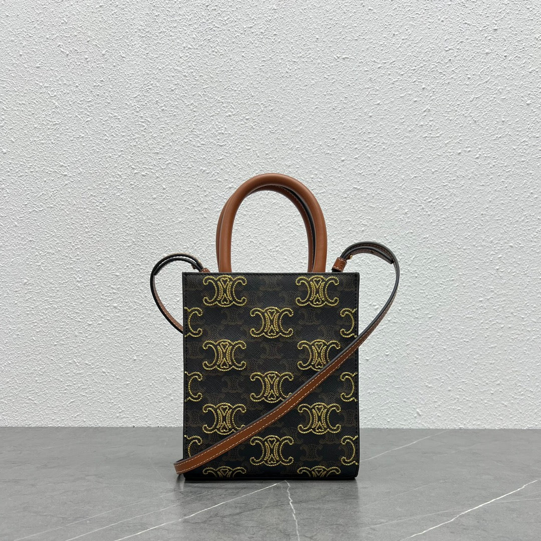 Top Quality Folco In Triomphe With Triomphe Canvas Brown Travel Bag 8In20Cm 9561