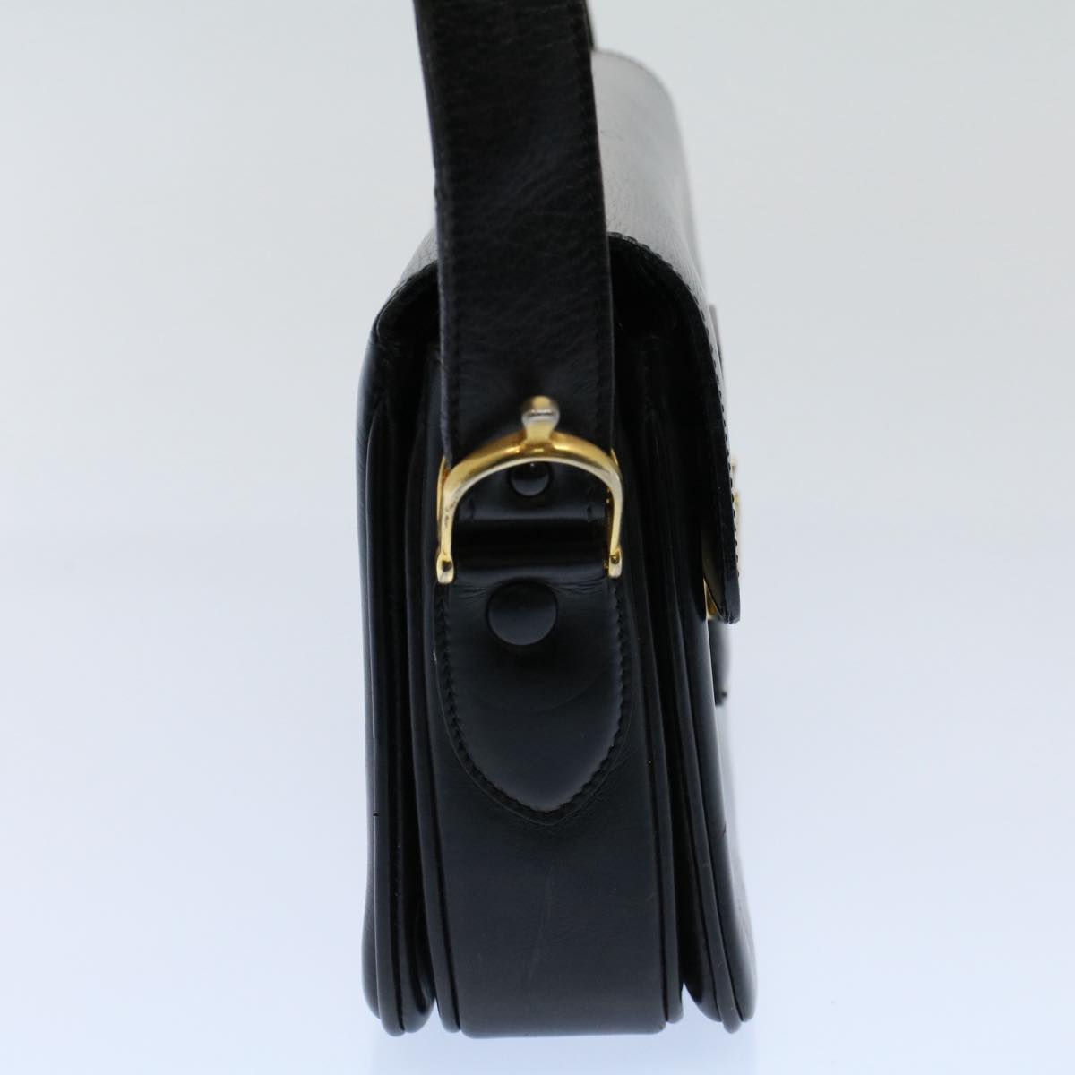 Luxury Horse Carriage Shoulder Bag Fm Leather Black