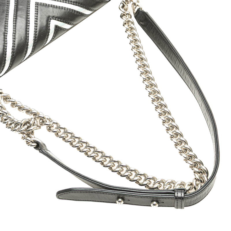 Chanel Boy Chevron V Stitch Lambskin Patent Leather Shoulder Bag