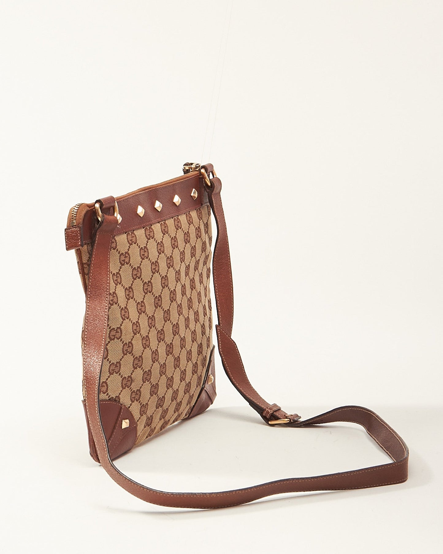 Gucci GG Studded Monogram Crossbody Bag