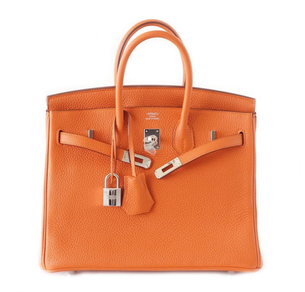 Hermes Birkin Bag Orange Togo Leather Travel Bag Togo Leather