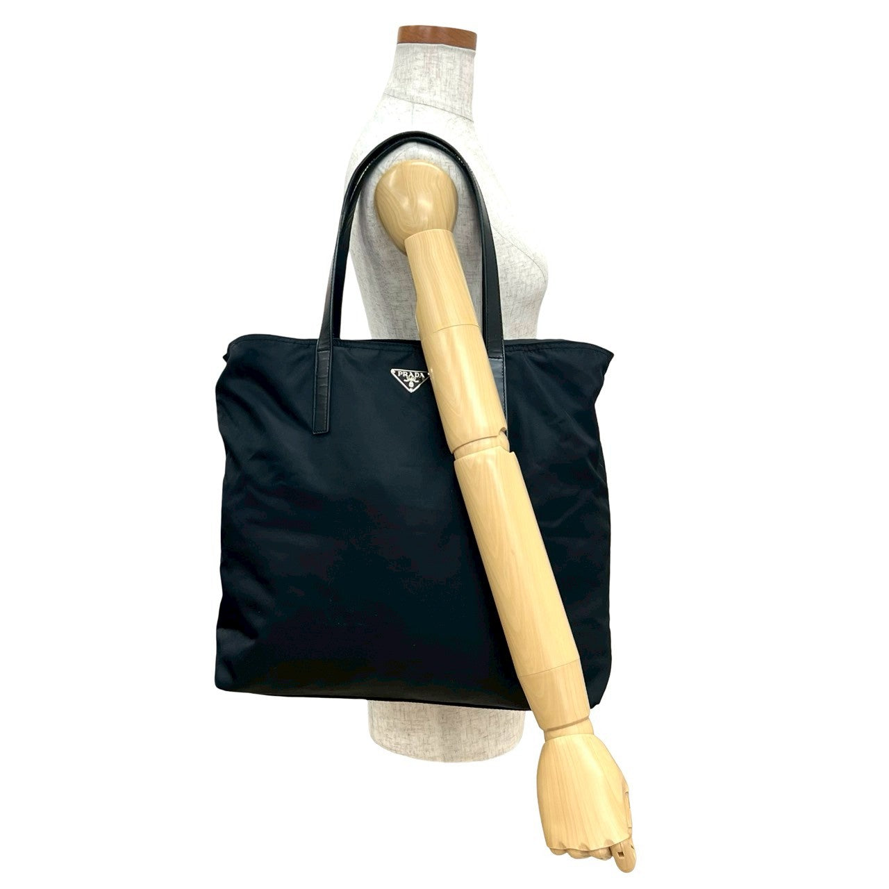 Prada 2Way Bag Leather Nylon Travel Bag