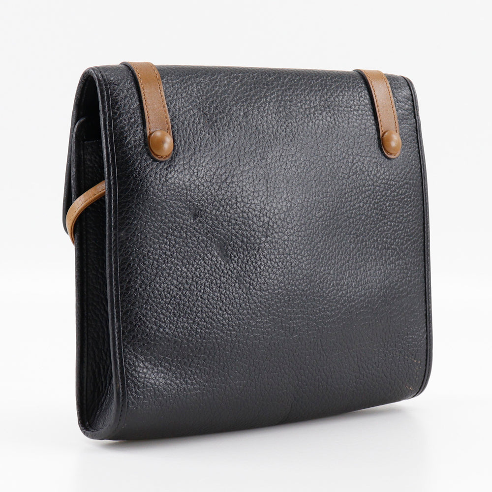 Dior Christian Shoulder Bag Women Leather Black