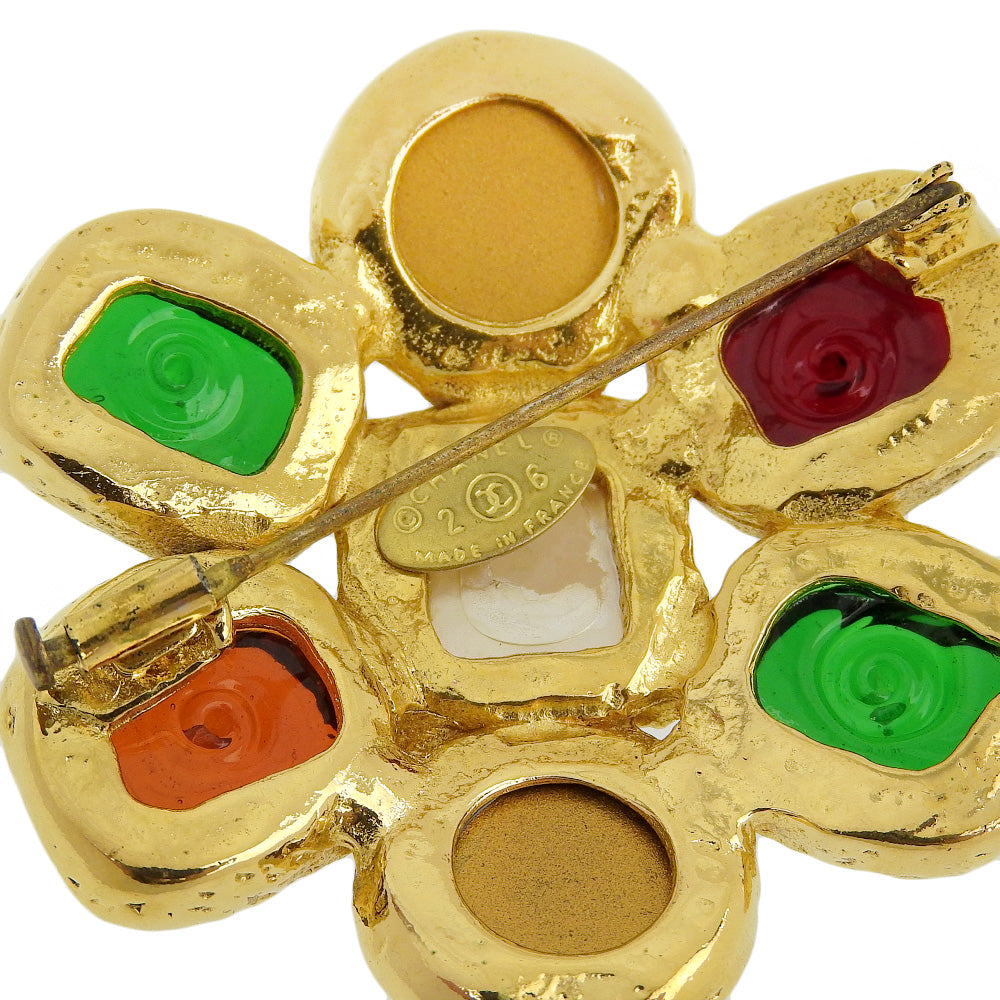 Gold Plated Gripoix Brooch Jewelry