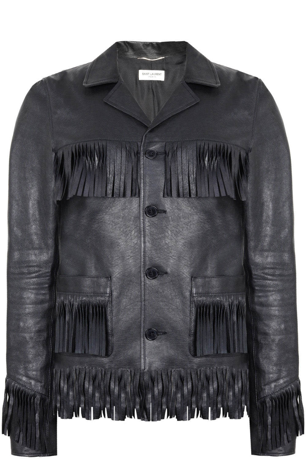 Jacket Fringes Lamb Leather Black Handbag
