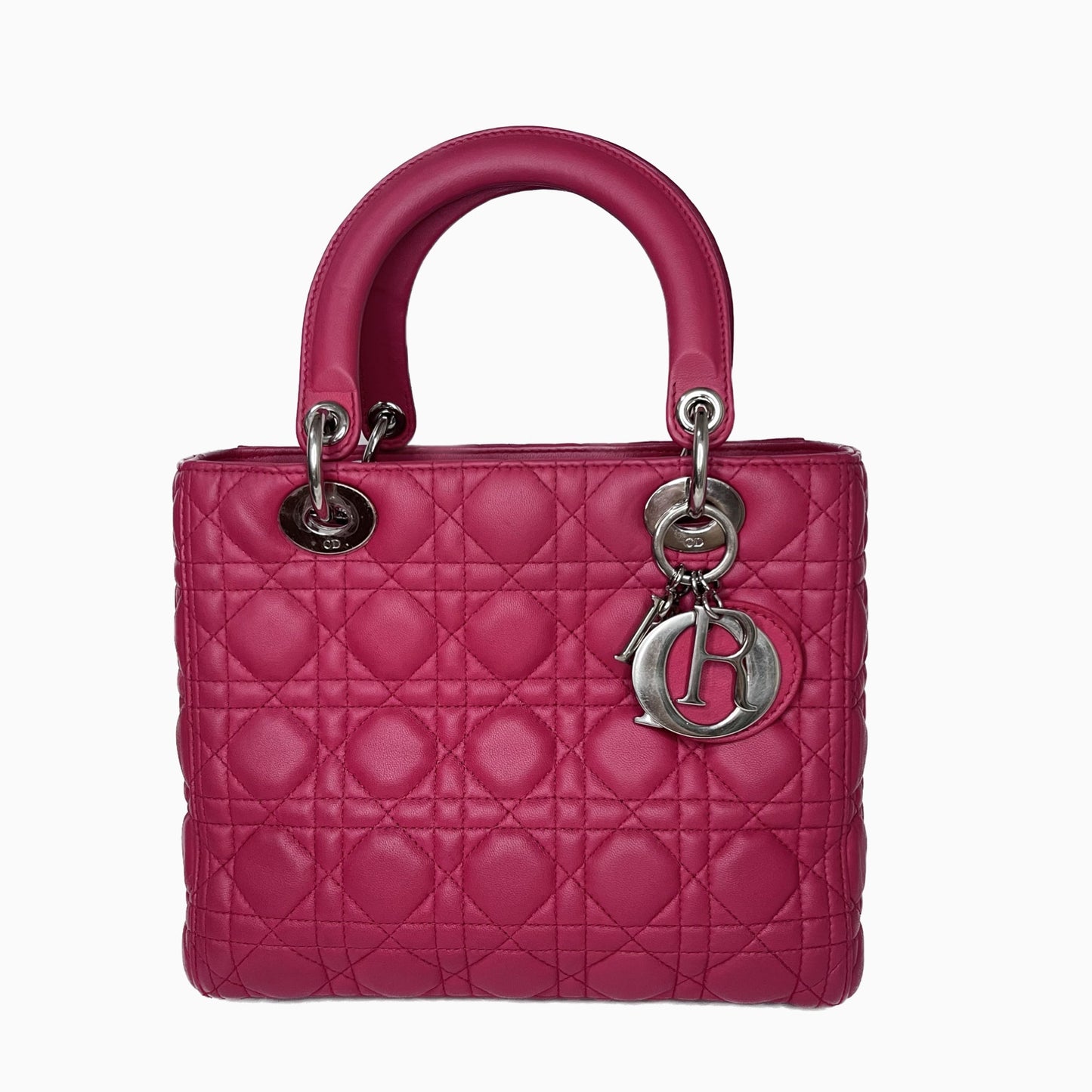 Dior Lady Bag Hot Fuchsia Cannage Leather Pink Travel Bag