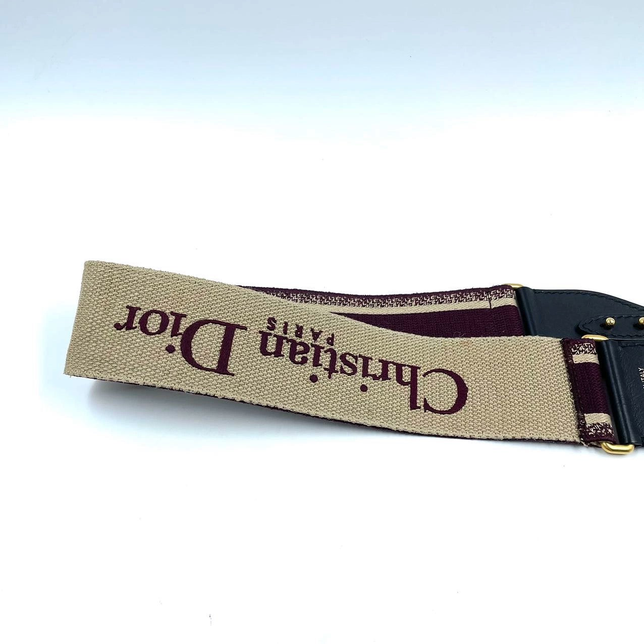 Dior Saddle Strap Maroon With Handbag Canvas Logo Travel Bag