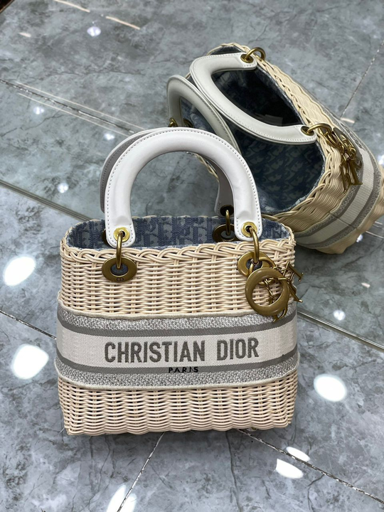 Metop Qualityum Lady Natural Wicker Oblique Blue Travel Bag