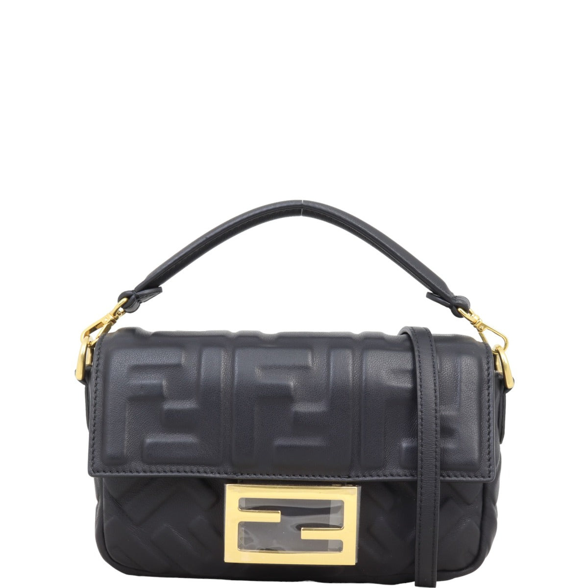 Fendi Bag Baguette with Strap Mini Embroidered Embossed Shoulder Bag