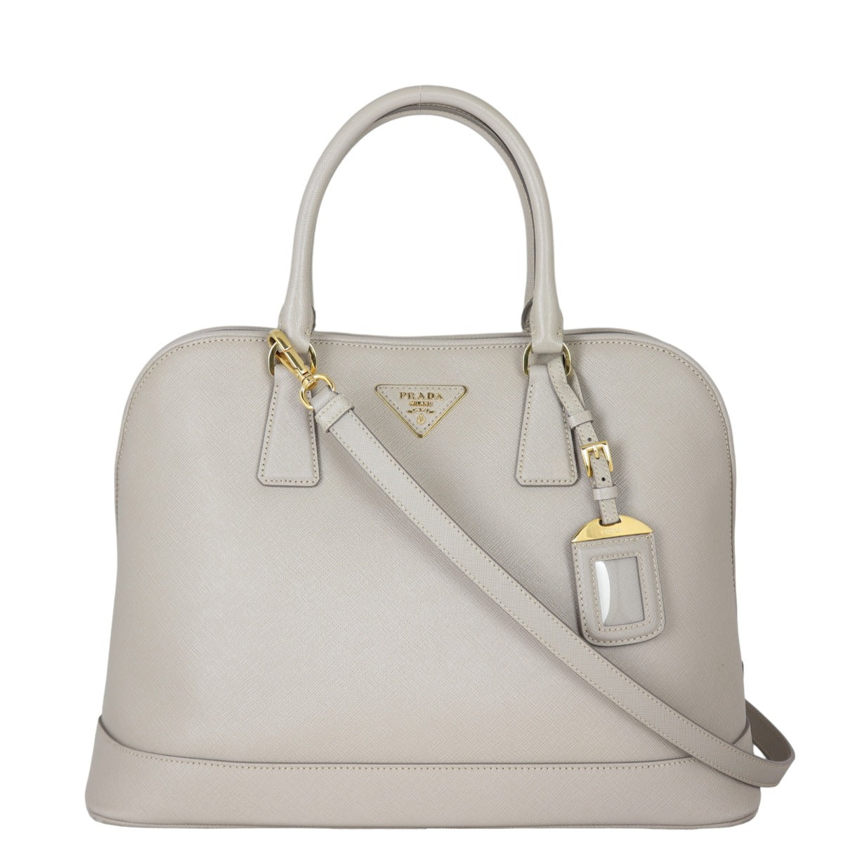 Prada Handbag Lux Promenade 3 Saffiano Gray Medium