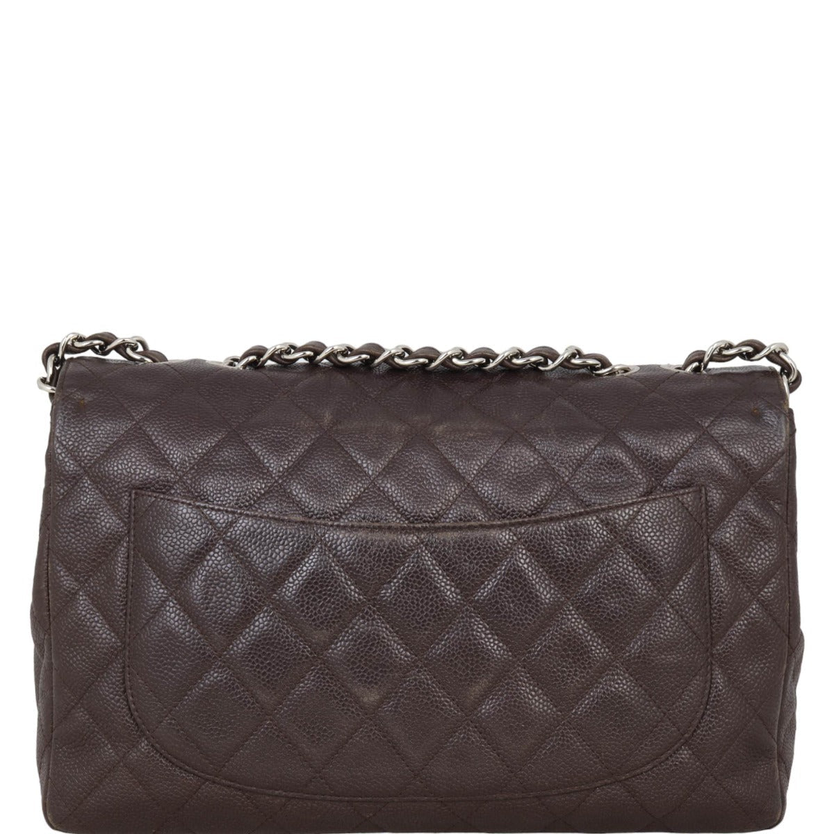 Chanel Classic Single Jumbo Caviar Handbag Brown Flap