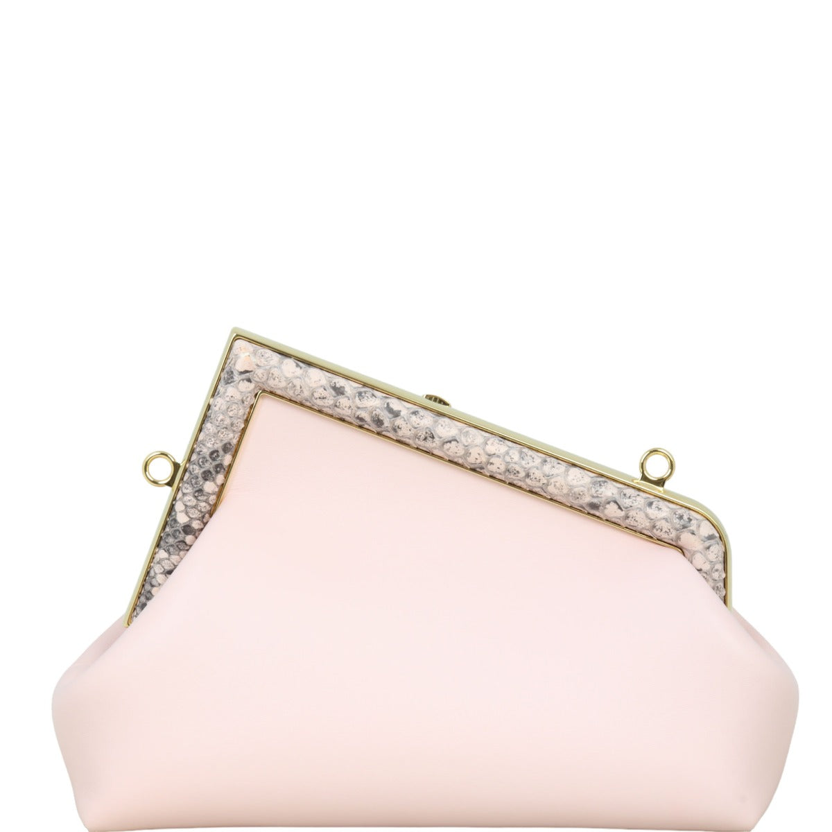 Fendi First Clutch With Strap Python Small Shoulder Bag