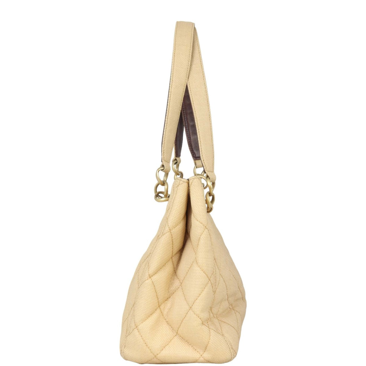 Chanel CC Tote Canvas Quilted Tote Bag