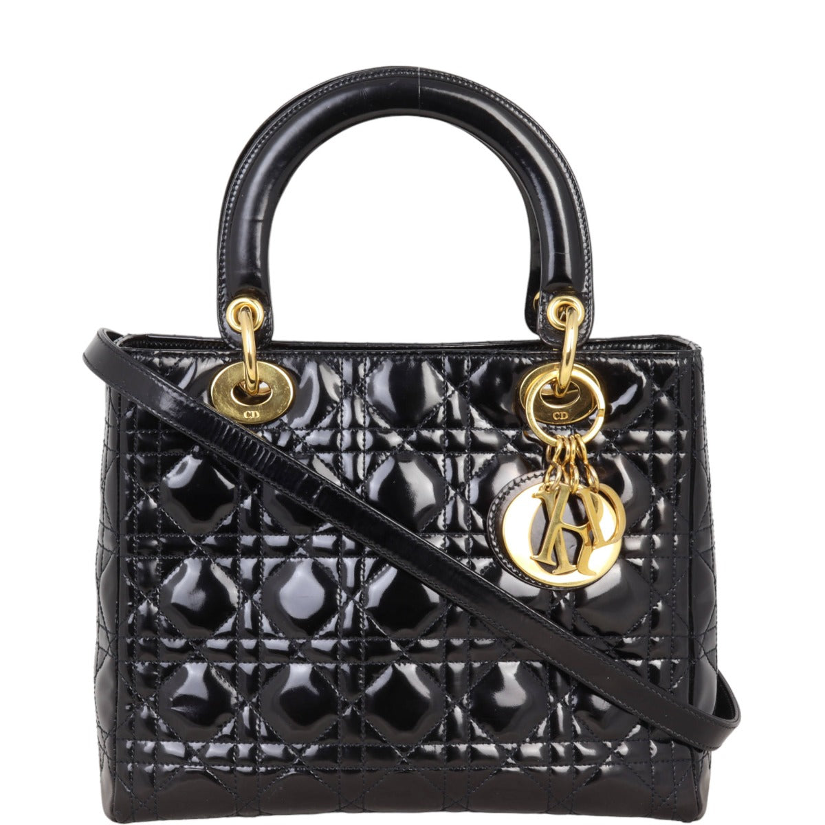 Dior Crossbody Bag Lady 8 Patent Medium Shoulder Bag