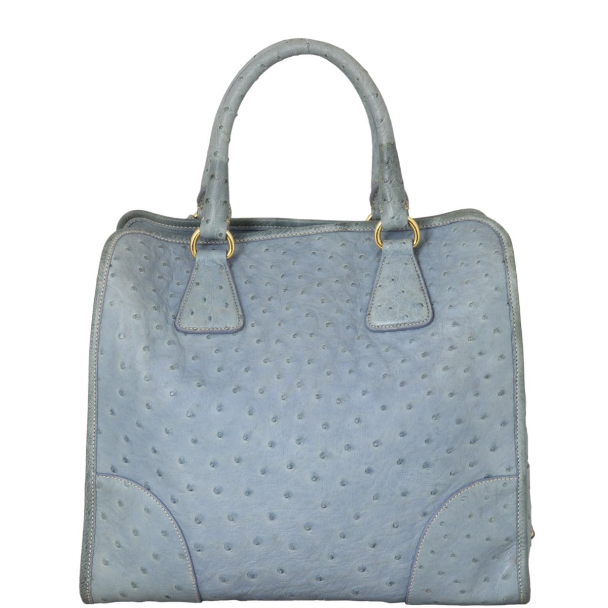 Prada Double Bag Ostrich Travel Bag