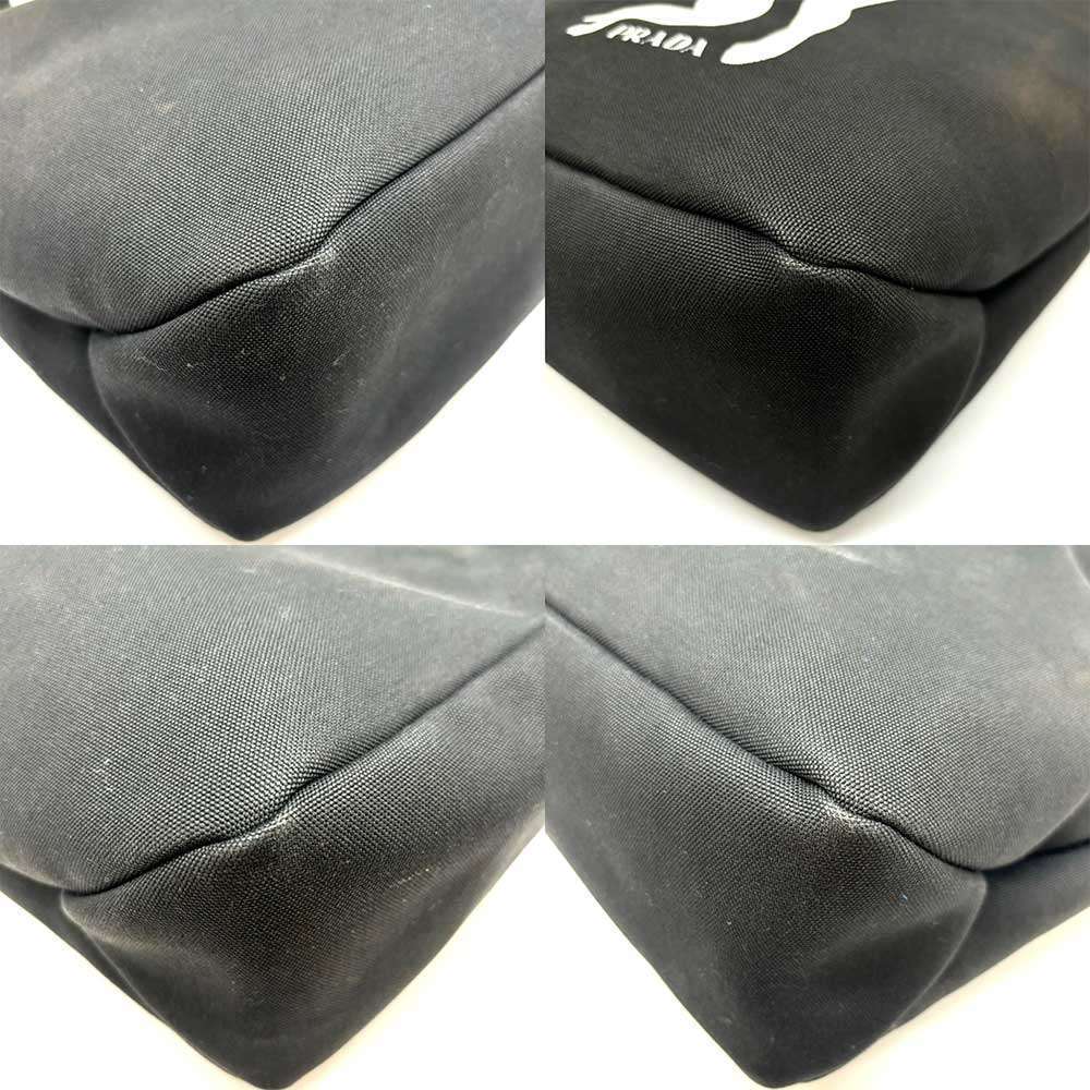 Prada Monkey Tote Bag Canvas Black Logo