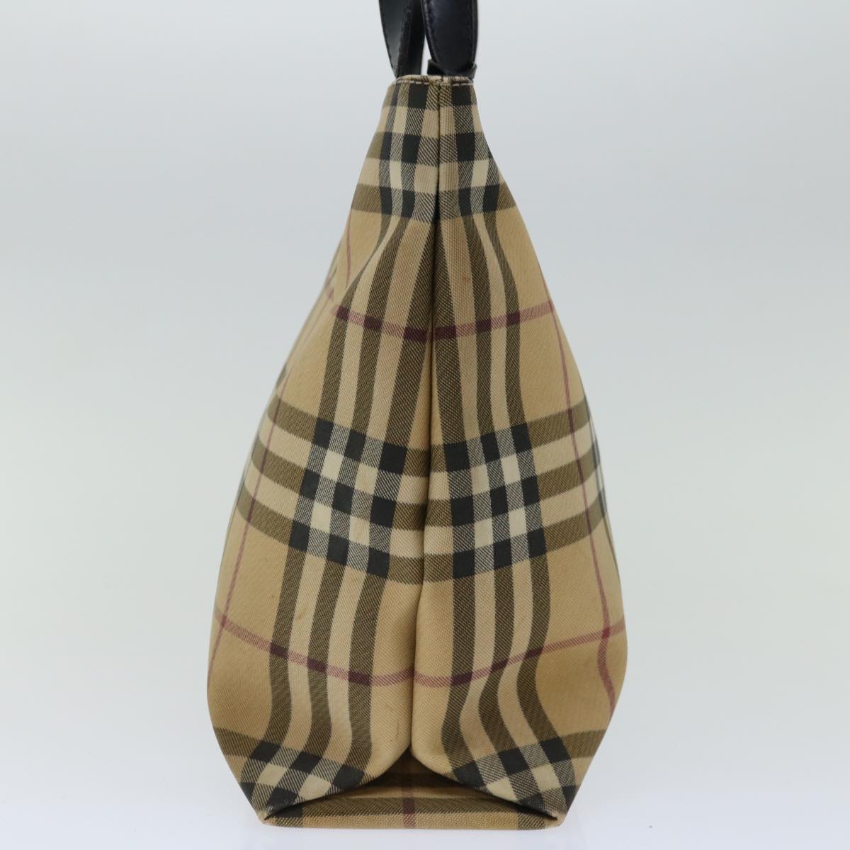 Burberry Luxury Nova Check Hand Bag Pvc Auth Ki4182 Beige Travel Bag