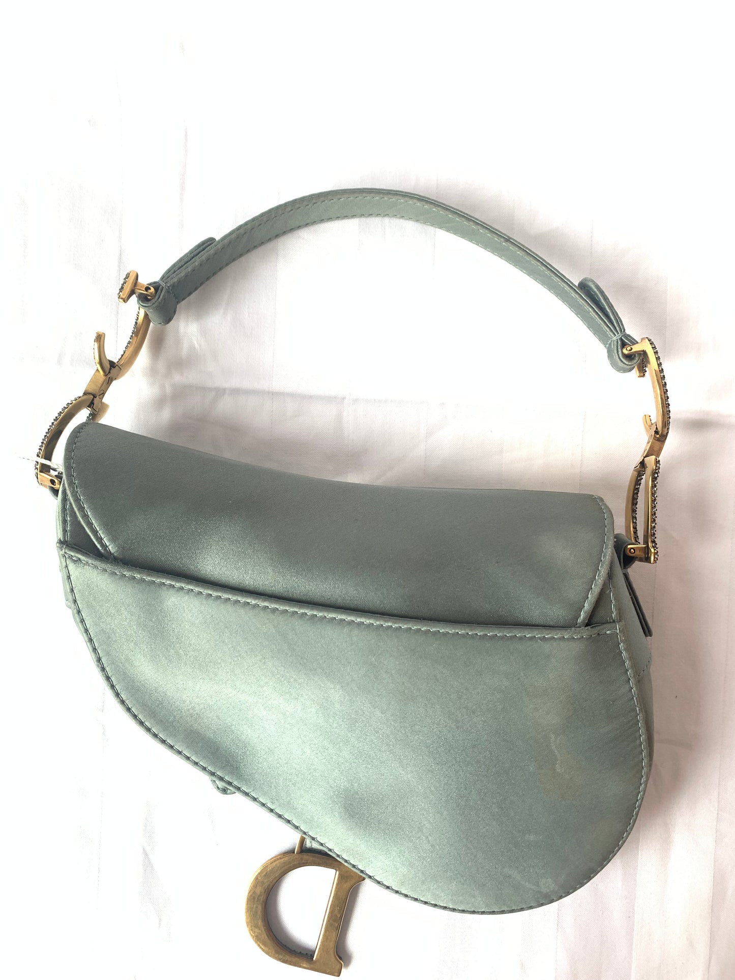 Dior Saddle Silk Grey With Crystals Handbag Mini Travel Bag