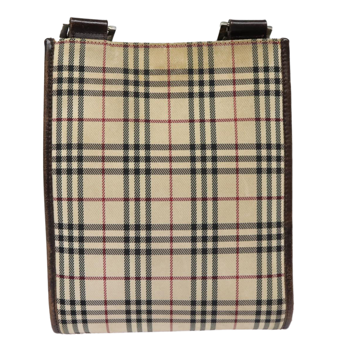 Burberry Luxury Nova Check Shoulder Bag Auth Mr422 Leather Canvas Brown